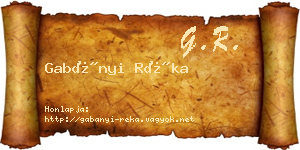 Gabányi Réka névjegykártya
